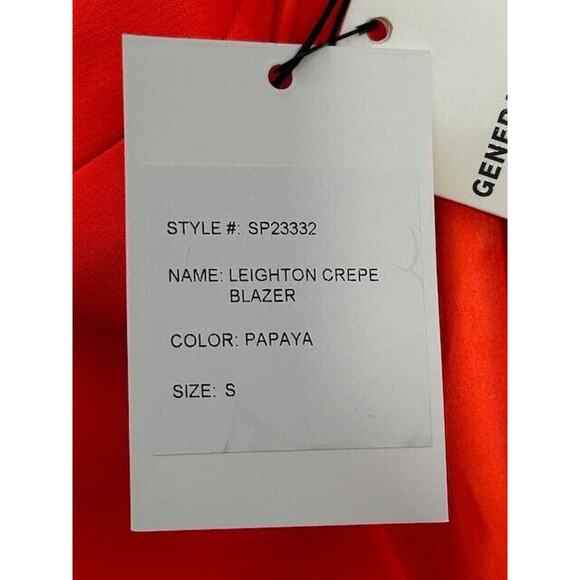 Generation Love Leighton Crepe Blazer Jacket Double Breasted Papaya Small NEW - Picture 7 of 11